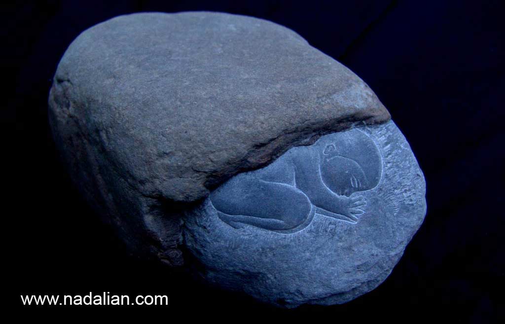 Ahmad Nadalian, Carved Stone, The fetus