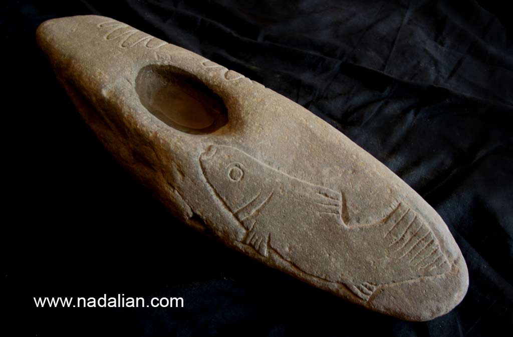 Ahmad Nadalian, Carved Stone, Thirsty Fish