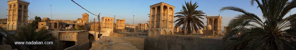 Panorama of Laft from the roof of Dr. Ahmad Nadalian House in Qeshm Island 