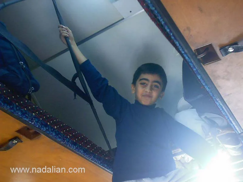 پسرم بهزاد نادعلیان در قطار - مسیر بندر عباس به تهران