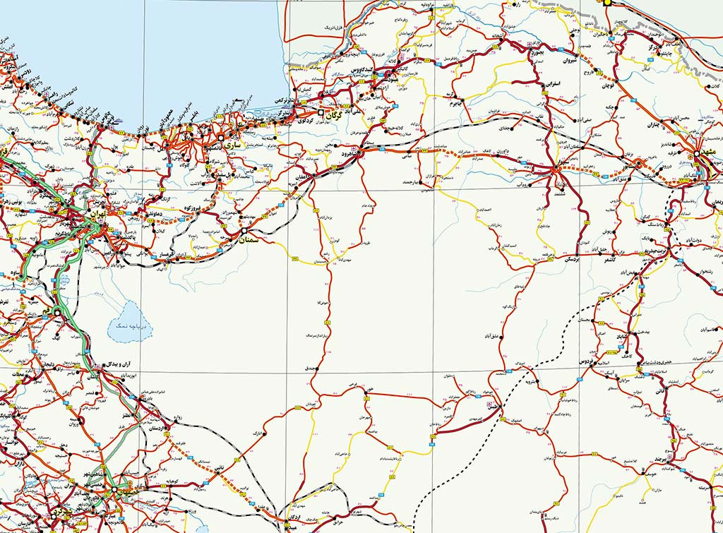 نقشه شمال و شمال شرقی و کویر مرکزی ایران قلمرو خیل های (ییلاق ها) و قشلاق های سنگسری 