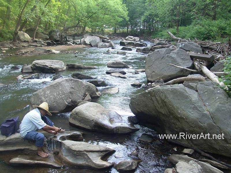 2007 Environmental Art Project - in USA -  Rock Creek River- Washington DC, 
